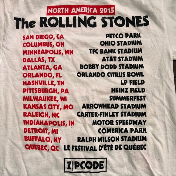 The Rolling Stones Zip Code Tour 2015 Size S Black T-Shirt Concert North America - Picture 4 of 5